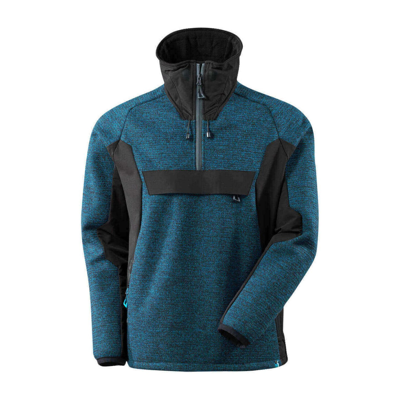 Mascot Advanced Knitted Jacket Half-Zip 17005-309 Front #colour_dark-petroleum-black