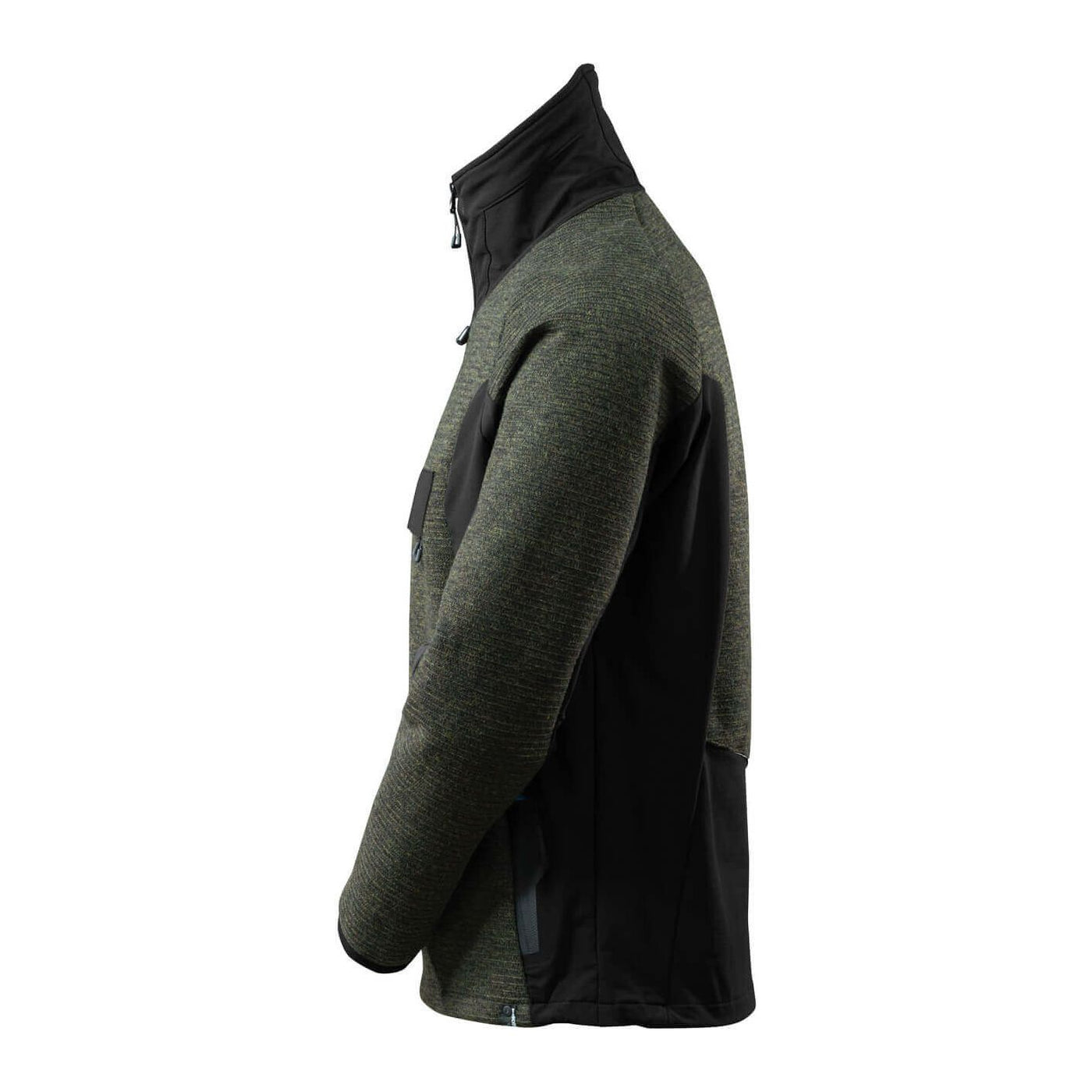 Mascot Advanced Knitted Jacket Half-Zip 17005-309 Right #colour_moss-green-black