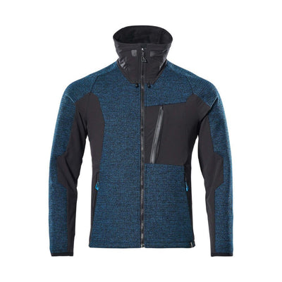 Mascot Advanced Knitted Jacket Zip-Up 17105-309 Front #colour_dark-petroleum-black