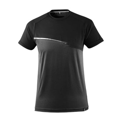 Mascot Advanced T-shirt Chest-Pocket-Zip 17782-945 Front #colour_black