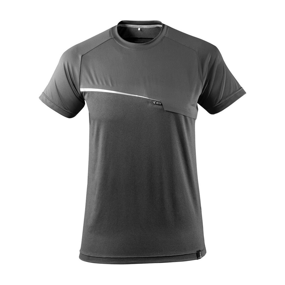 Mascot Advanced T-shirt Chest-Pocket-Zip 17782-945 Front #colour_dark-anthracite-grey