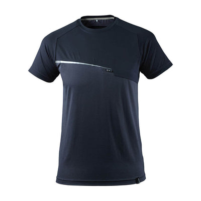 Mascot Advanced T-shirt Chest-Pocket-Zip 17782-945 Front #colour_dark-navy-blue