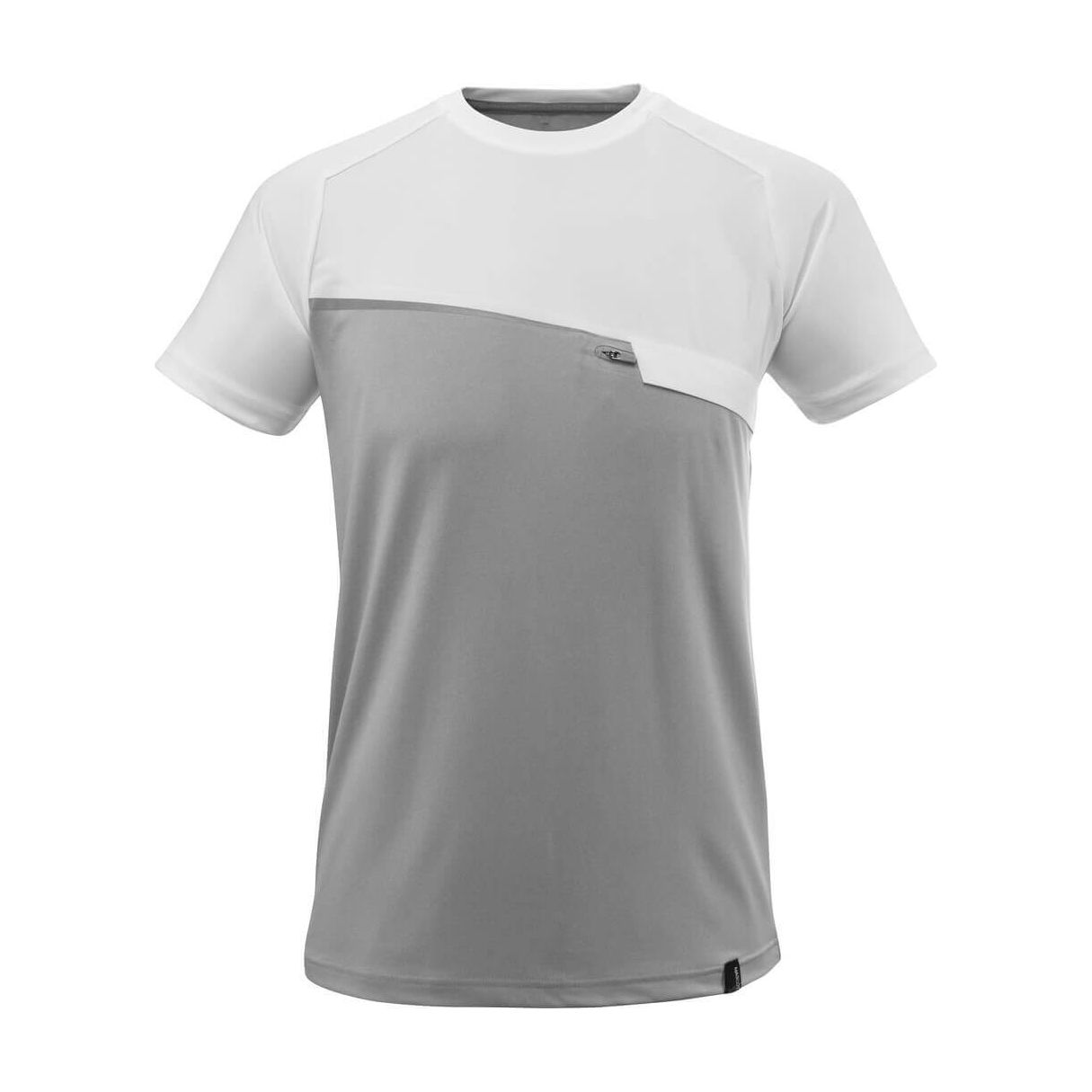 Mascot Advanced T-shirt Chest-Pocket-Zip 17782-945 Front #colour_grey-flecked-white