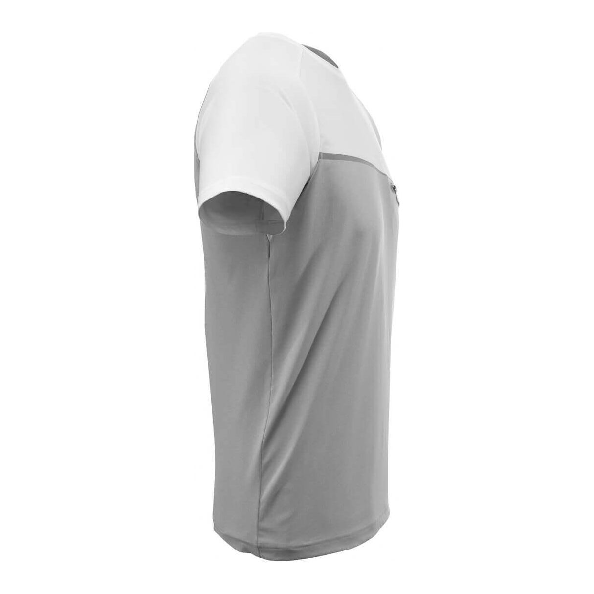 Mascot Advanced T-shirt Chest-Pocket-Zip 17782-945 Left #colour_grey-flecked-white