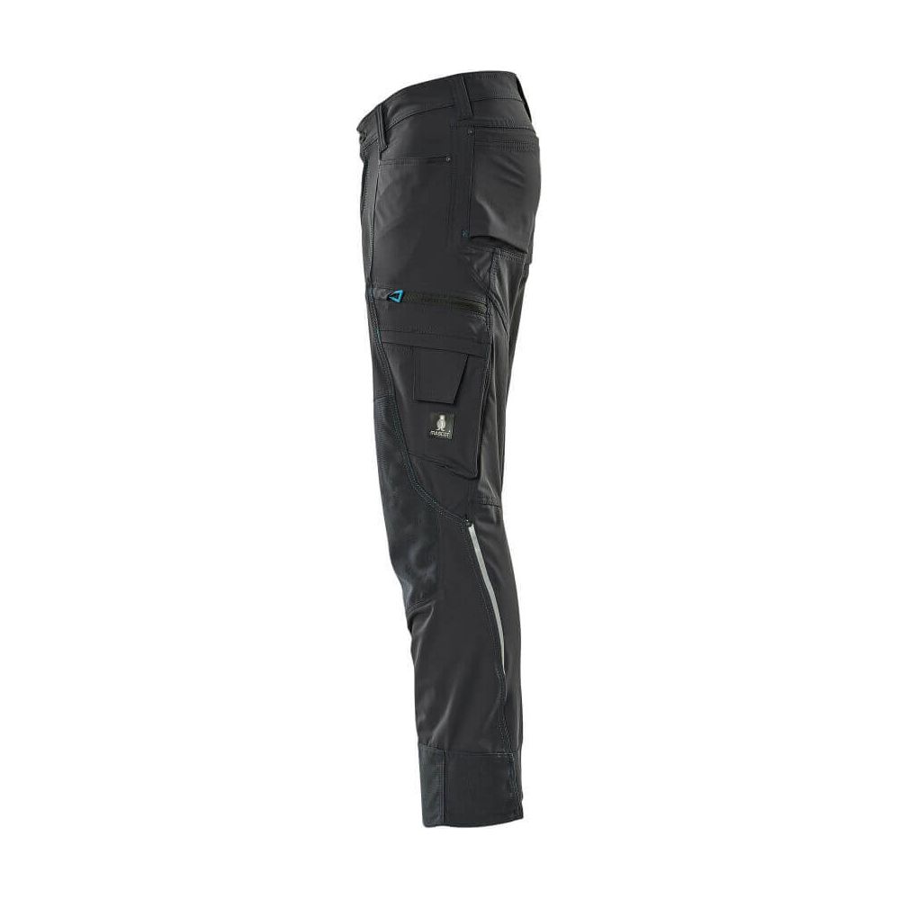 Mascot Advanced Trousers 4-Way-Stretch Kneepad-Pockets 17179-311 Right #colour_dark-navy-blue