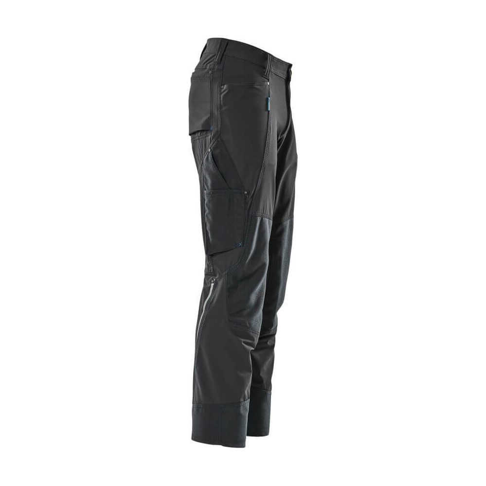 Mascot Advanced Trousers 4-Way-Stretch Kneepad-Pockets 17179-311 Left #colour_dark-navy-blue