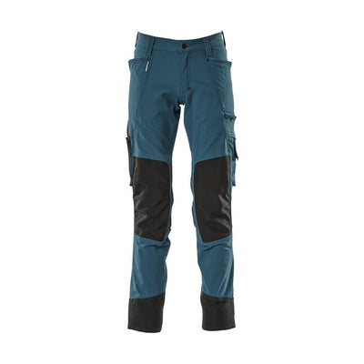 Mascot Advanced Trousers 4-Way-Stretch Kneepad-Pockets 17179-311 Front #colour_dark-petroleum