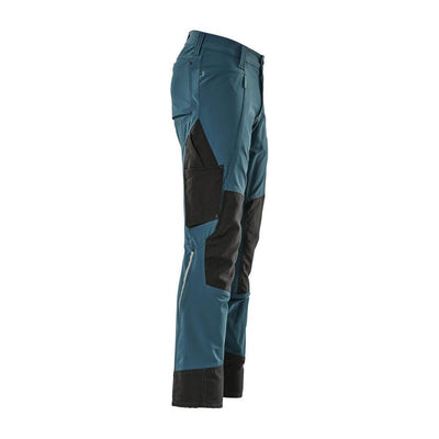 Mascot Advanced Trousers 4-Way-Stretch Kneepad-Pockets 17179-311 Left #colour_dark-petroleum