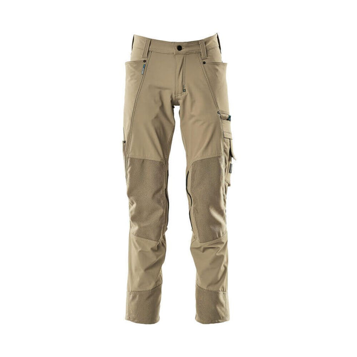 Mascot Advanced Trousers 4-Way-Stretch Kneepad-Pockets 17179-311 Front #colour_light-khaki