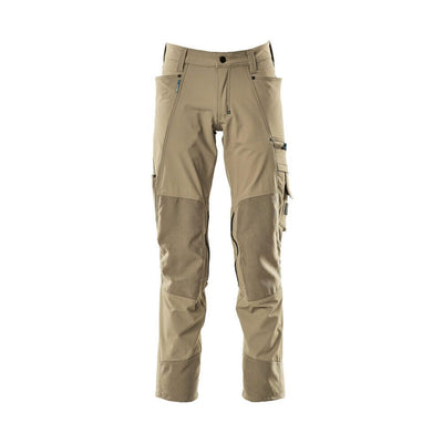 Mascot Advanced Trousers 4-Way-Stretch Kneepad-Pockets 17179-311 Front #colour_light-khaki