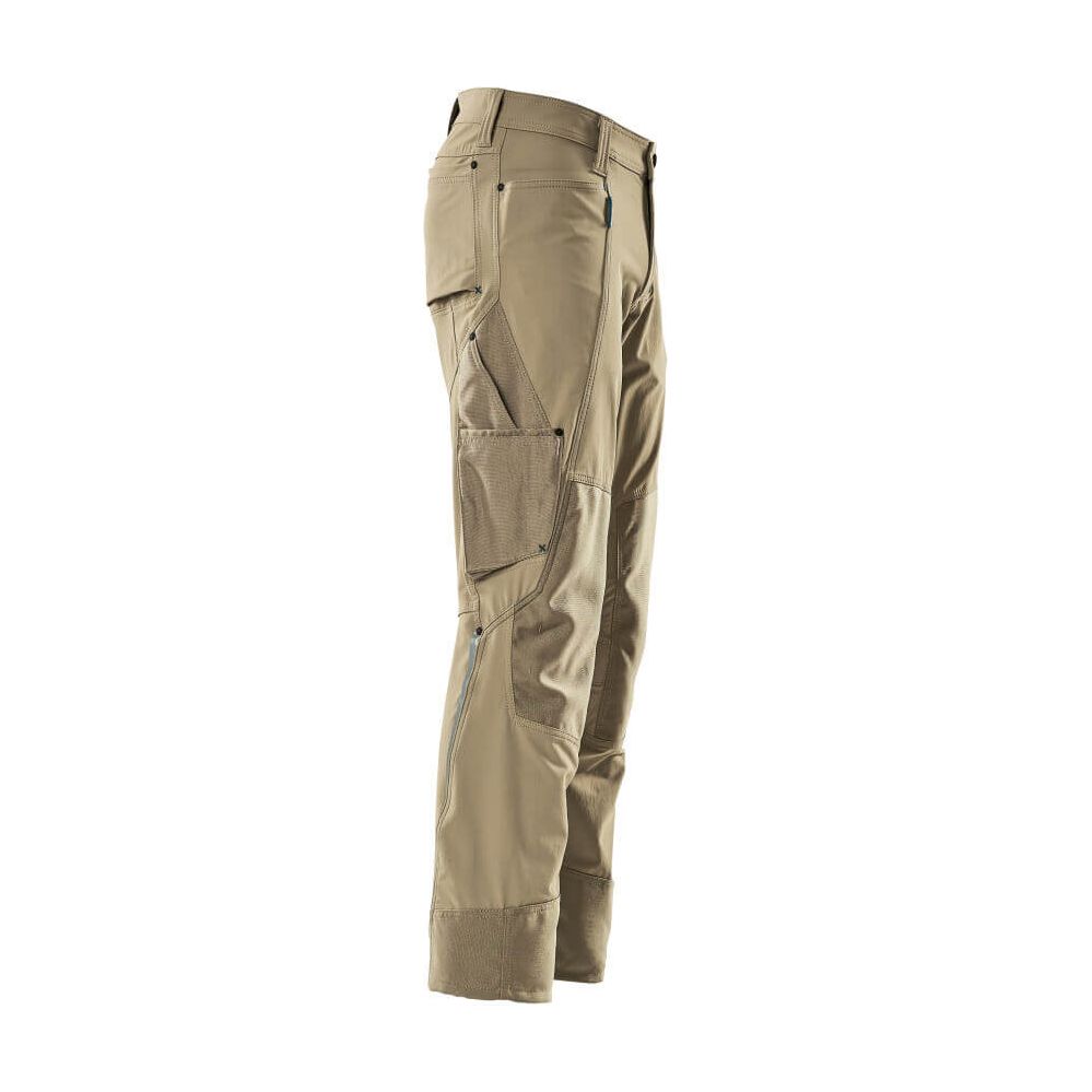 Mascot Advanced Trousers 4-Way-Stretch Kneepad-Pockets 17179-311 Left #colour_light-khaki