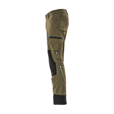 Mascot Advanced Trousers 4-Way-Stretch Kneepad-Pockets 17179-311 Right #colour_moss-green