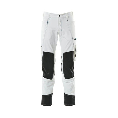 Mascot Advanced Trousers 4-Way-Stretch Kneepad-Pockets 17179-311 Front #colour_white