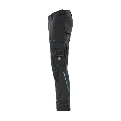 Mascot Advanced Trousers Stretch Kneepad-Pockets 17079-311 Right #colour_dark-navy-blue