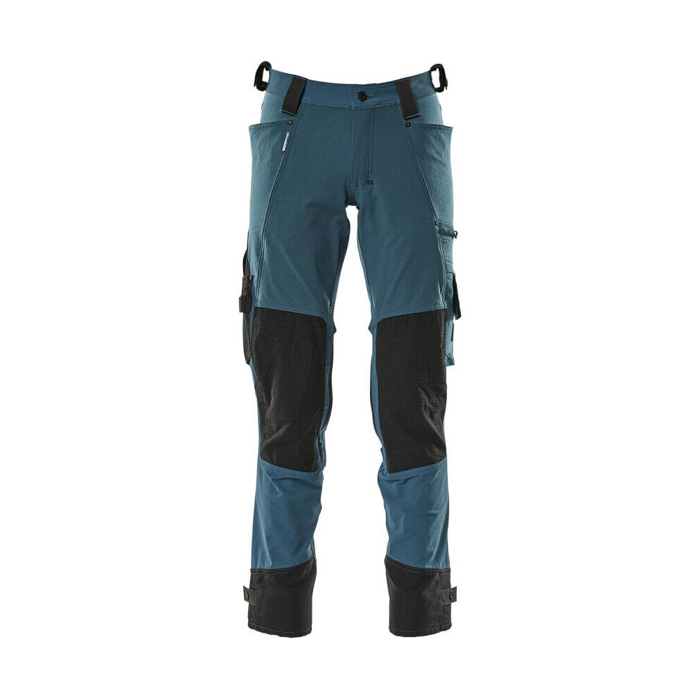 Mascot Advanced Trousers Stretch Kneepad-Pockets 17079-311 Front #colour_dark-petroleum