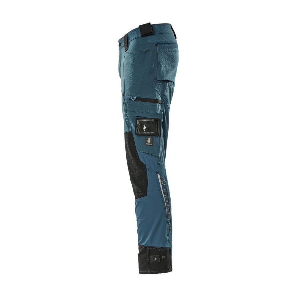 Mascot Advanced Trousers Stretch Kneepad-Pockets 17079-311 Right #colour_dark-petroleum
