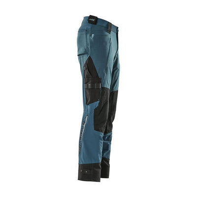 Mascot Advanced Trousers Stretch Kneepad-Pockets 17079-311 Left #colour_dark-petroleum