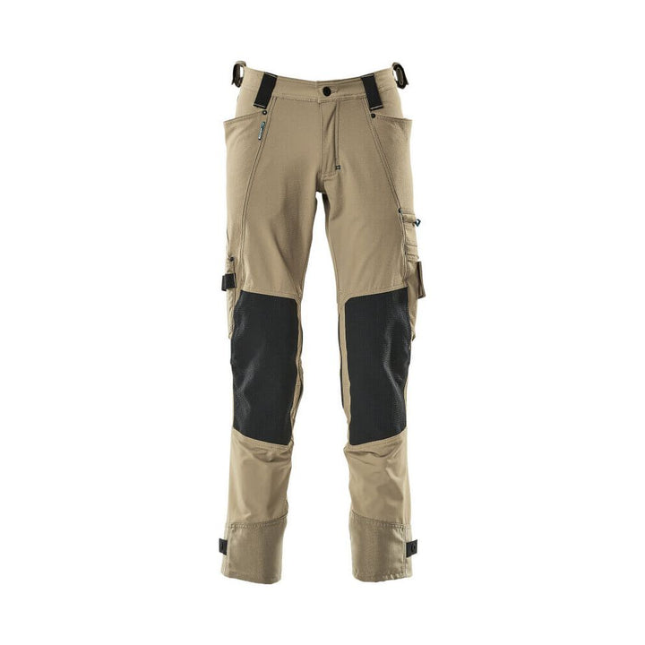 Mascot Advanced Trousers Stretch Kneepad-Pockets 17079-311 Front #colour_light-khaki