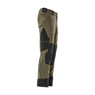 Mascot Advanced Trousers Stretch Kneepad-Pockets 17079-311 Left #colour_moss-green