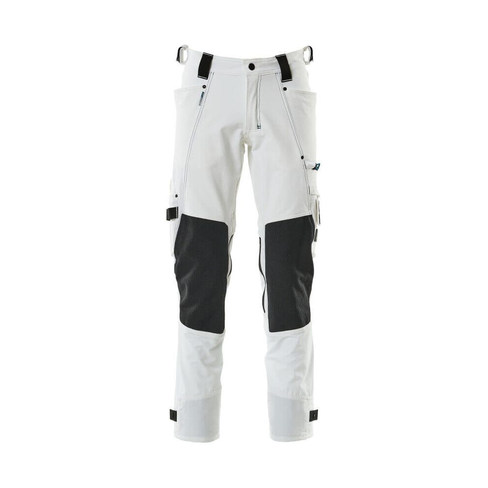 Mascot Advanced Trousers Stretch Kneepad-Pockets 17079-311 Front #colour_white