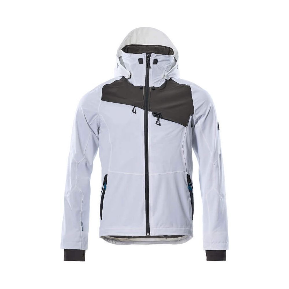 Mascot Advanced Waterproof Jacket 17001-411 Front #colour_white-dark-anthracite-grey