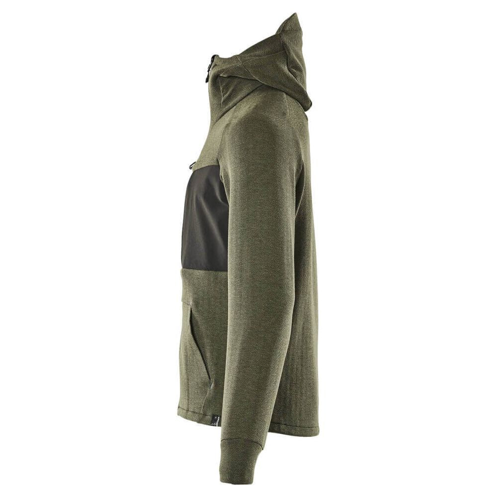 Mascot Advanced Work Hoodie Zip-up 17384-319 Right #colour_moss-green-black