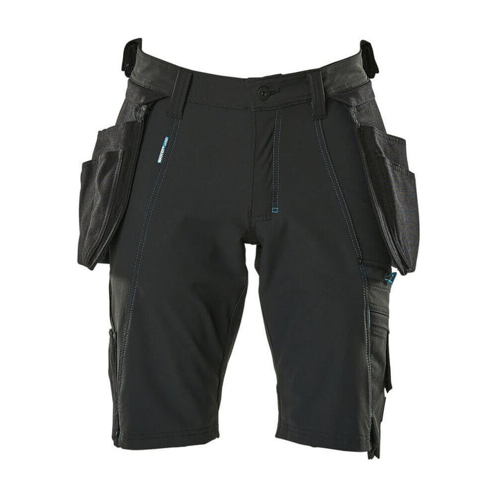 Mascot Advanced Work Shorts Holster-Pockets 17149-311 Front #colour_black