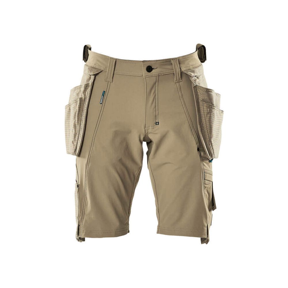 Mascot Advanced Work Shorts Holster-Pockets 17149-311 Front #colour_light-khaki