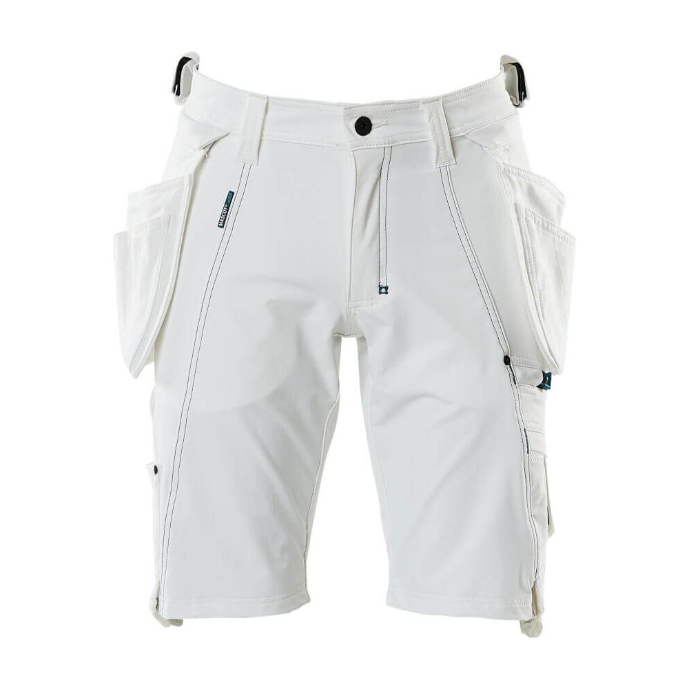 Mascot Advanced Work Shorts Holster-Pockets 17149-311 Front #colour_white