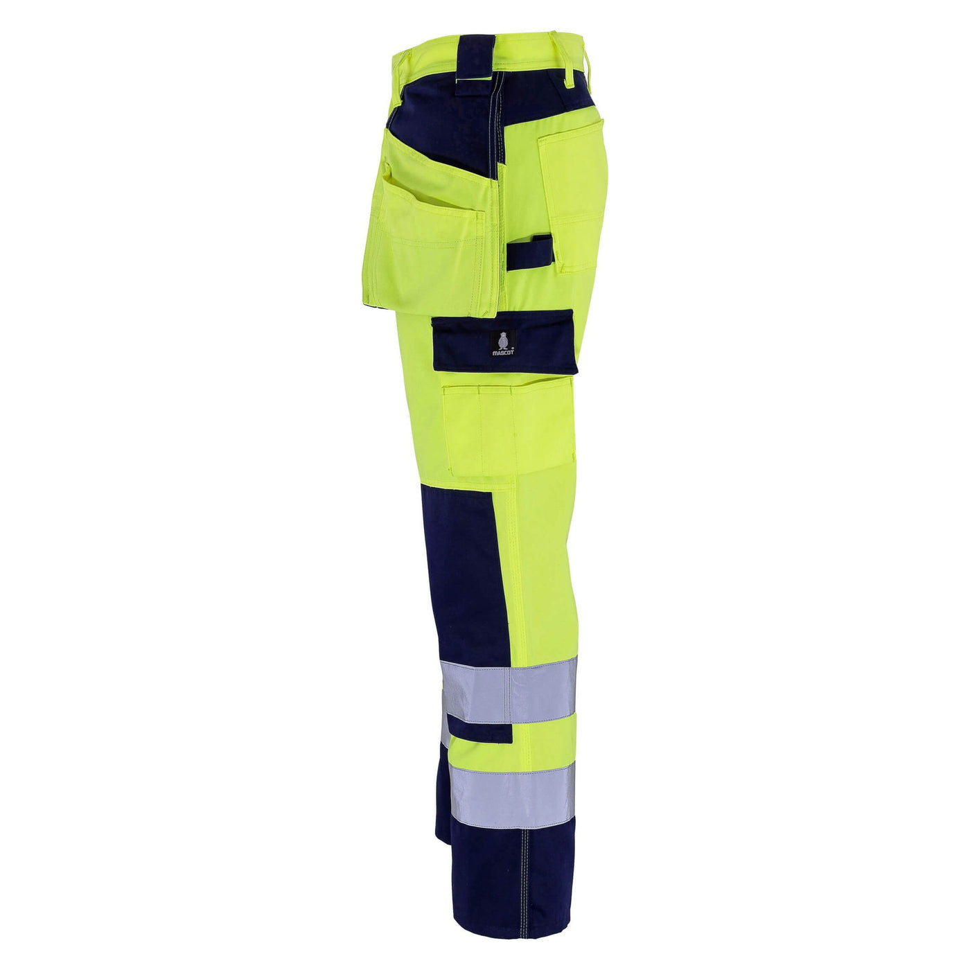 Mascot Almas Hi-Vis Work Trousers 09131-470 Right #colour_hi-vis-yellow-navy-blue