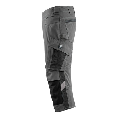 Mascot Altona 3-4 Trousers Kneepad-Pockets Two-Tone 14149-442 Right #colour_dark-anthracite-grey-black