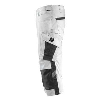 Mascot Altona 3-4 Trousers Kneepad-Pockets Two-Tone 14149-442 Right #colour_white-dark-anthracite-grey