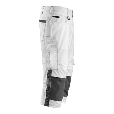 Mascot Altona 3-4 Trousers Kneepad-Pockets Two-Tone 14149-442 Left #colour_white-dark-anthracite-grey