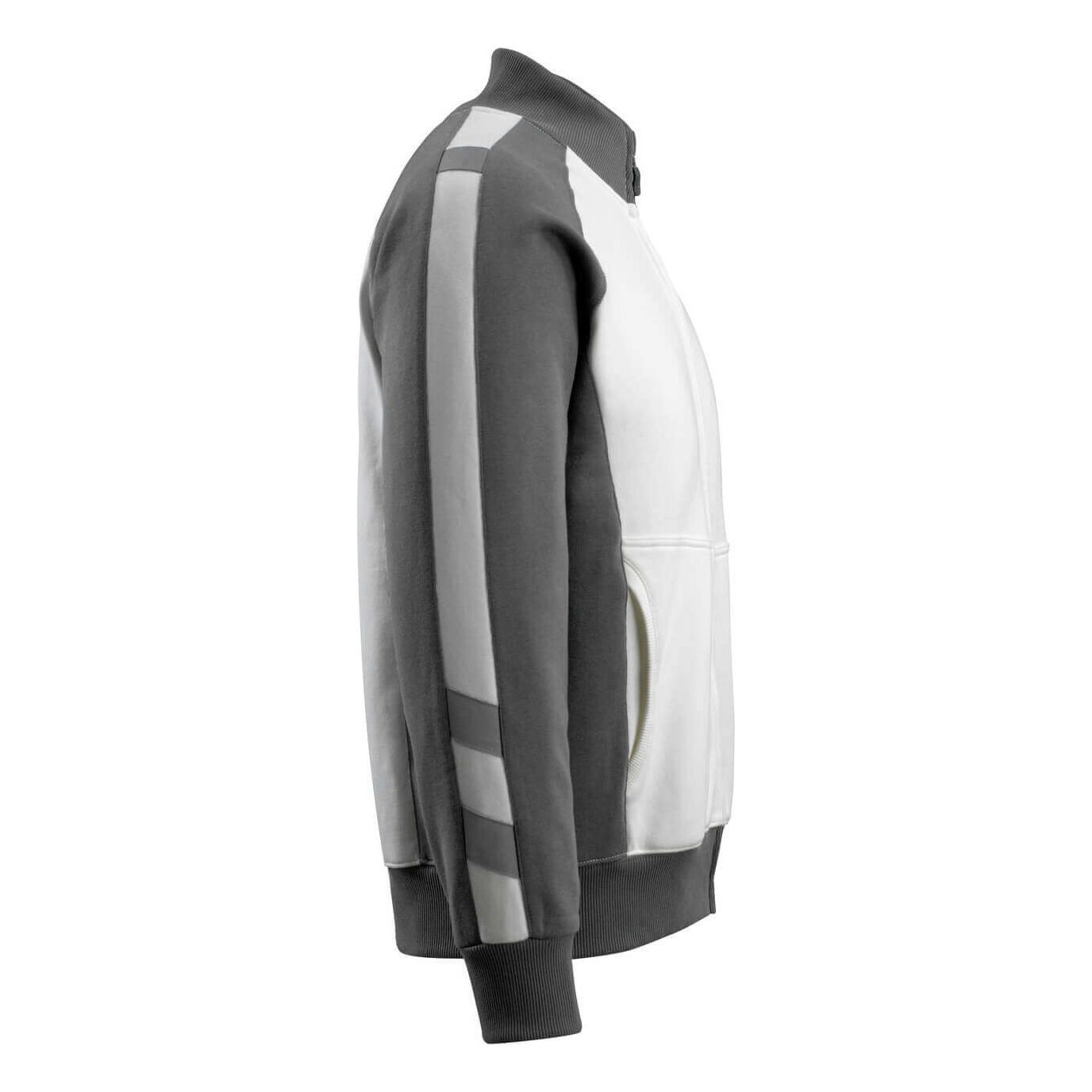 Mascot Amberg Zip-Up Sweatshirt 50565-963 Left #colour_white-dark-anthracite-grey