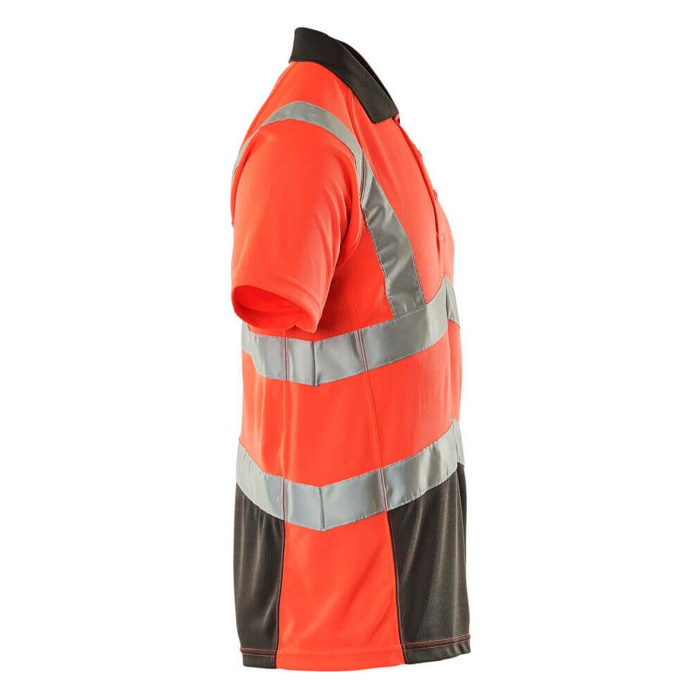 Mascot Anadia Hi-Vis Polo shirt 50117-949 Left #colour_hi-vis-red-dark-anthracite-grey