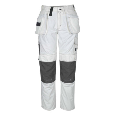 Mascot Atlanta Work Trousers Kneepad and Holster-Pockets 06131-630 Front #colour_white