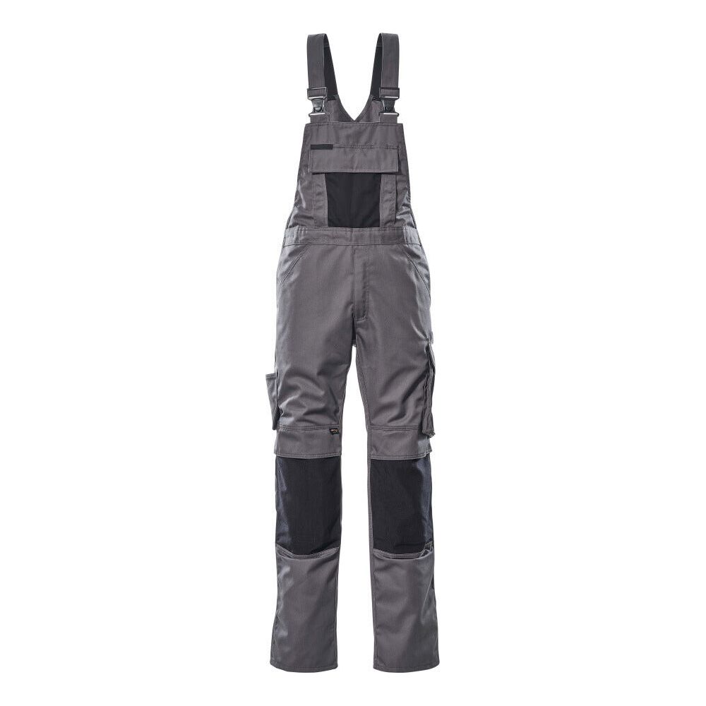 Mascot Augsburg Bib-Brace Overall Knee-pad-pockets 12169-442 Front #colour_anthracite-grey-black
