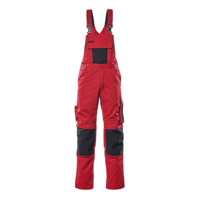 Mascot Augsburg Bib-Brace Overall Knee-pad-pockets 12169-442 Front #colour_red-black