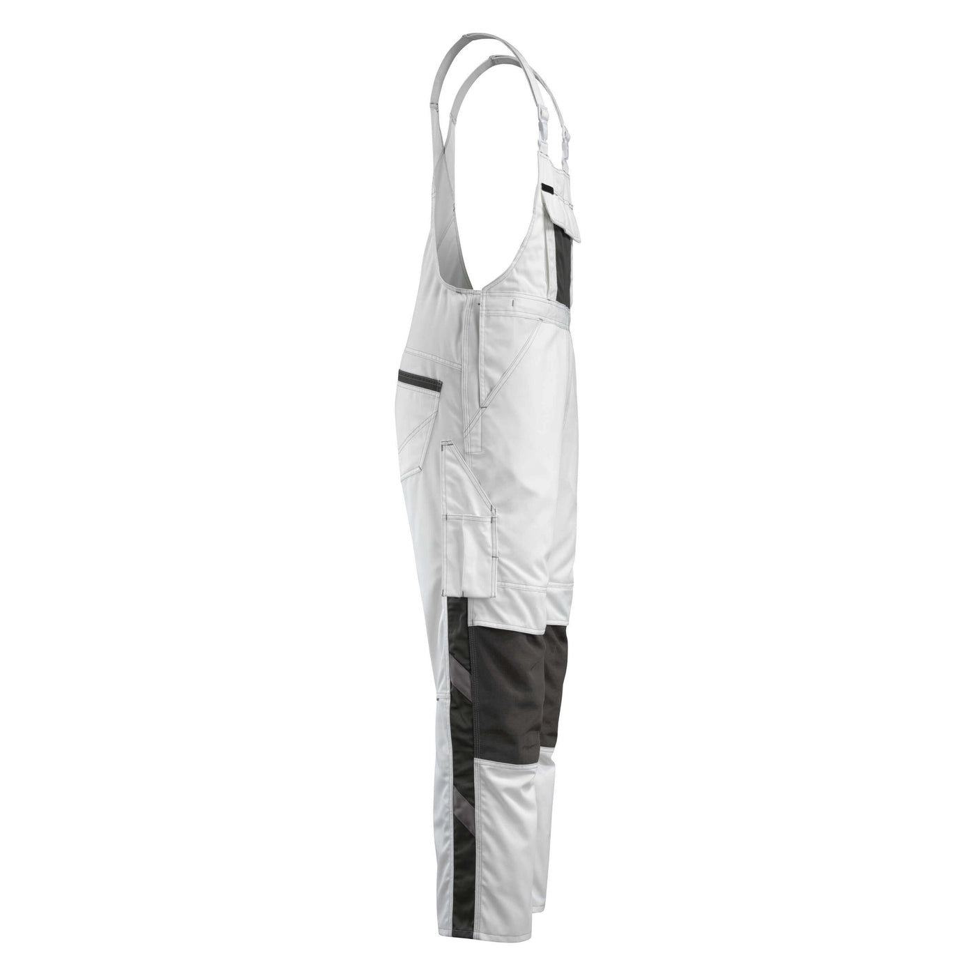 Mascot Augsburg Bib-Brace Overall Knee-pad-pockets 12169-442 Left #colour_white-dark-anthracite-grey