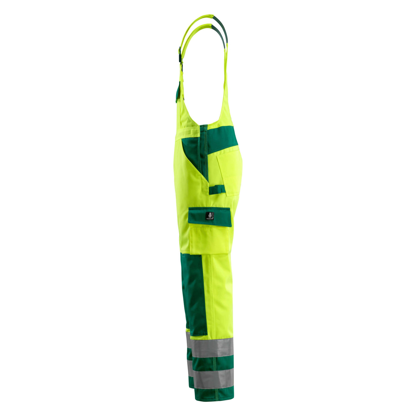 Mascot Barras Bib Brace Overall 07169-470 Right #colour_hi-vis-yellow-green