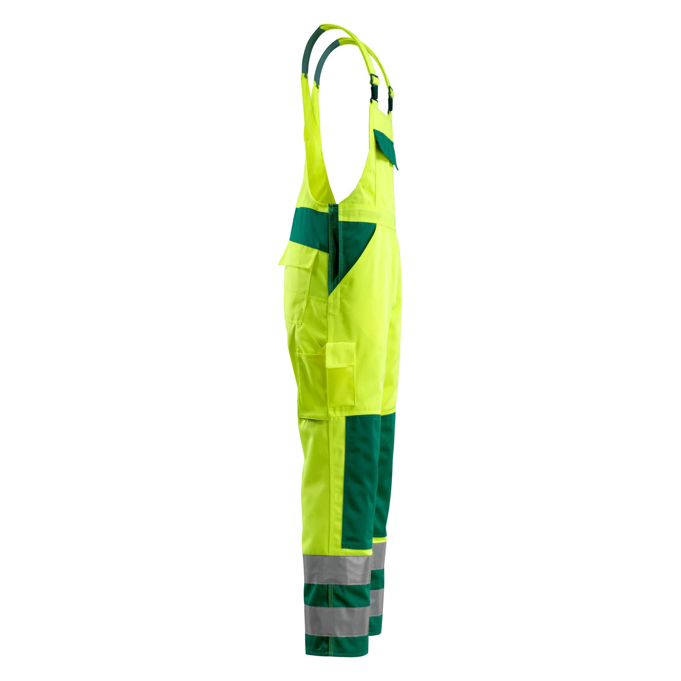 Mascot Barras Bib Brace Overall 07169-470 Left #colour_hi-vis-yellow-green