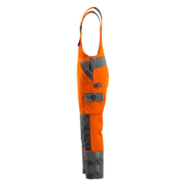 Mascot Barras Hi-Vis Bib-Brace Overall 07169-860 Right #colour_hi-vis-orange-anthracite-grey