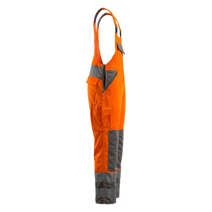 Mascot Barras Hi-Vis Bib-Brace Overall 07169-860 Left #colour_hi-vis-orange-anthracite-grey