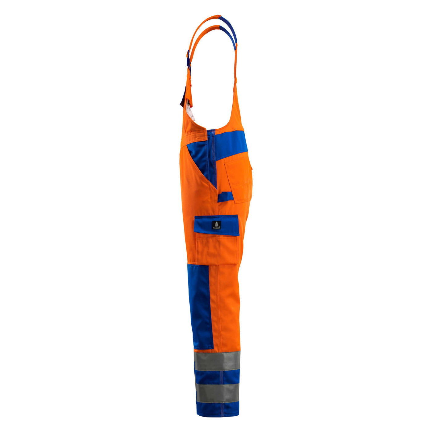 Mascot Barras Hi-Vis Bib-Brace Overall 07169-860 Right #colour_hi-vis-orange-royal-blue