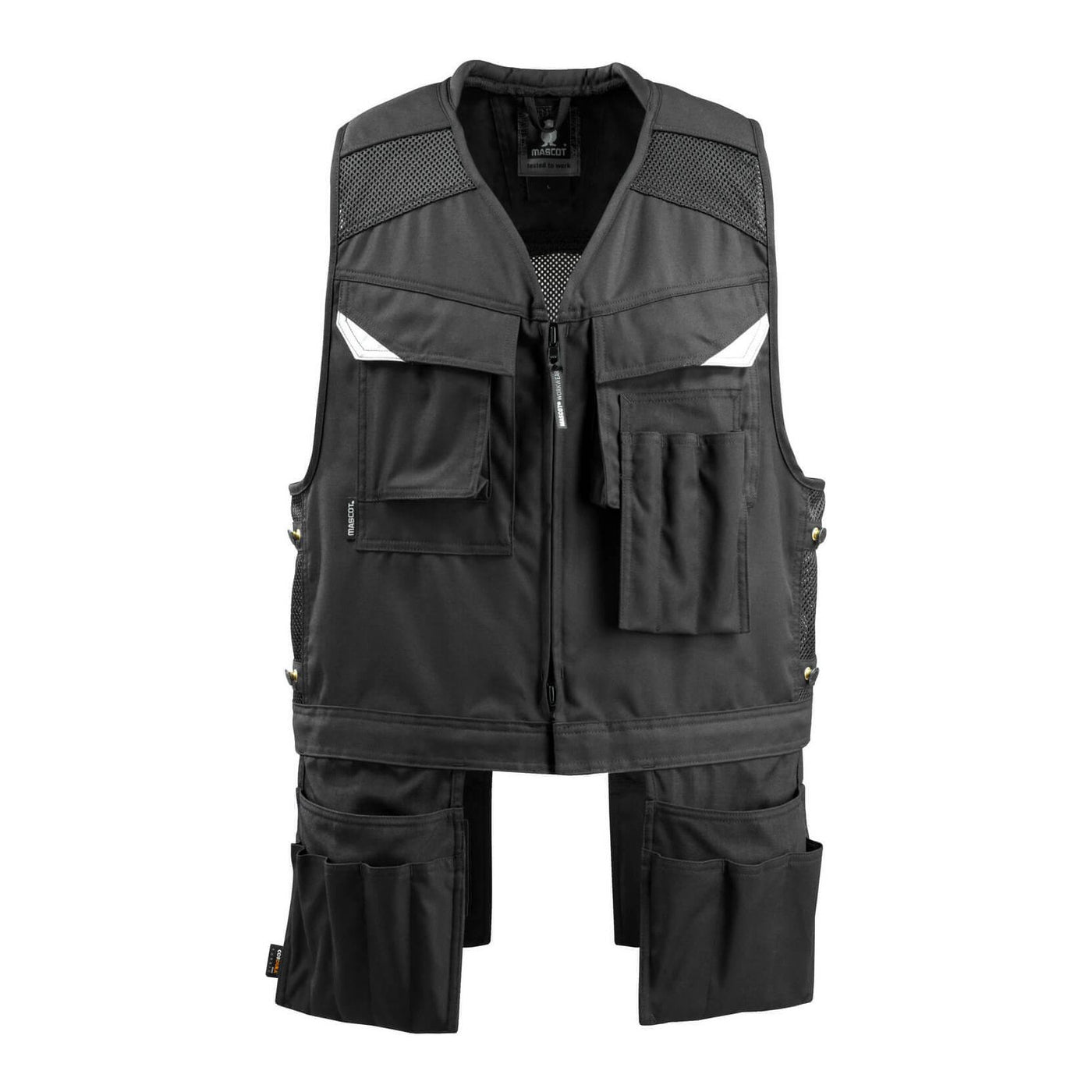 Mascot Baza Tool Vest Holster-Pockets 15089-154 Front #colour_black