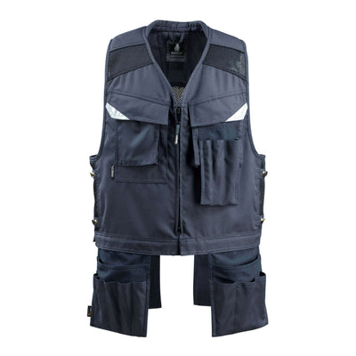 Mascot Baza Tool Vest Holster-Pockets 15089-154 Front #colour_dark-navy-blue