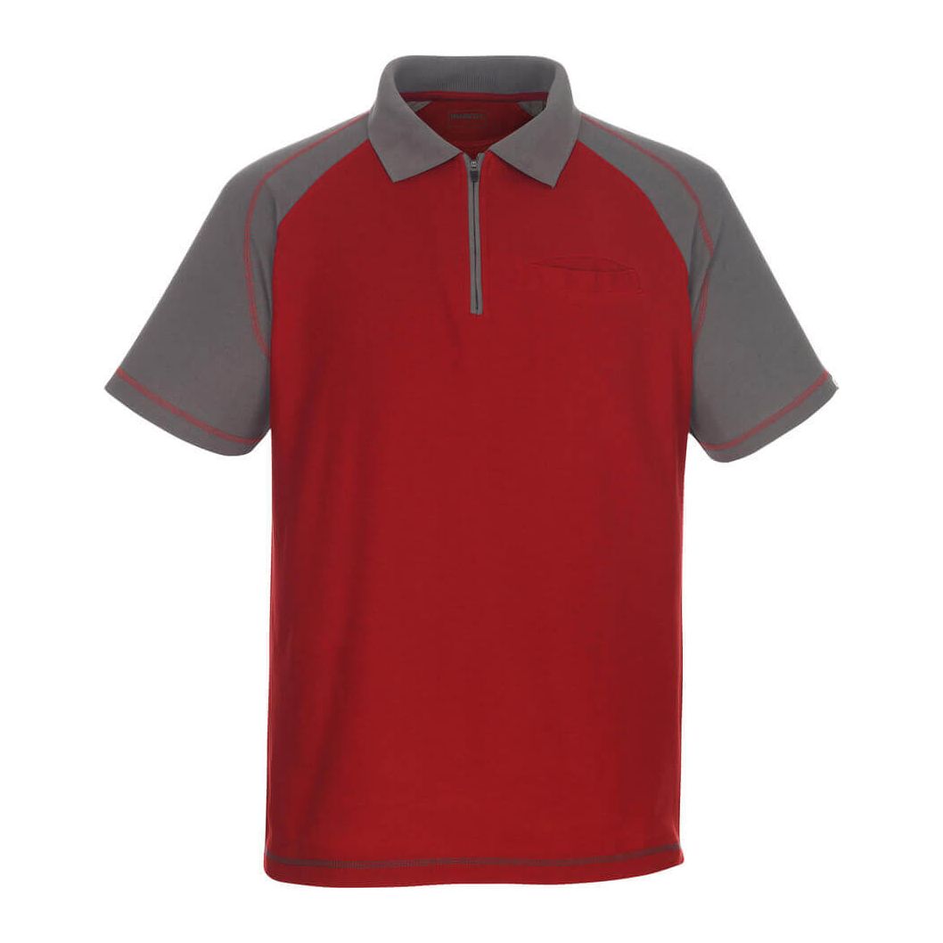 Mascot Bianco Polo Shirt 50302-260 Front #colour_red-anthracite-grey