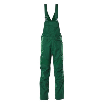 Mascot Bib-Brace Overall Stretch Kneepad-Pockets 18569-442 Front #colour_green