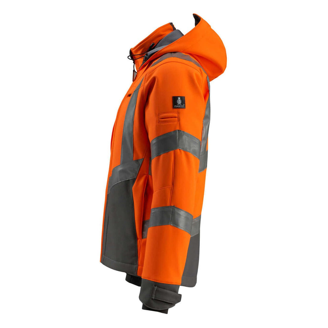 Mascot Blackpool Hi-Vis Softshell Jacket 15502-246 Right #colour_hi-vis-orange-dark-anthracite-grey