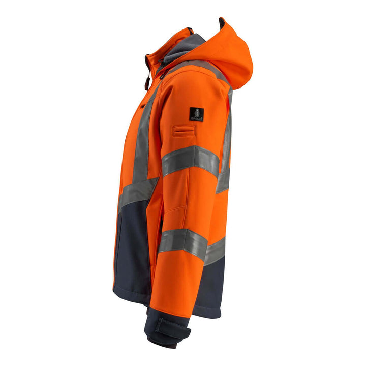 Mascot Blackpool Hi-Vis Softshell Jacket 15502-246 Right #colour_hi-vis-orange-dark-navy-blue